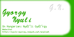 gyorgy nyuli business card